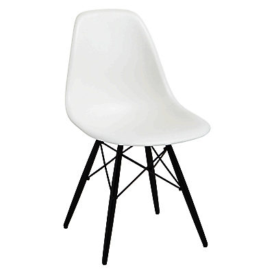 Vitra Eames DSW 43cm Side Chair White / Black Maple